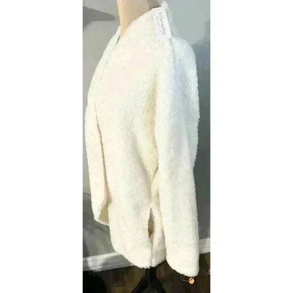 Soft Surroundings Cozy up Cardi Cardigan Fleece Ivory Size Medium NEW - Picture 3 of 6